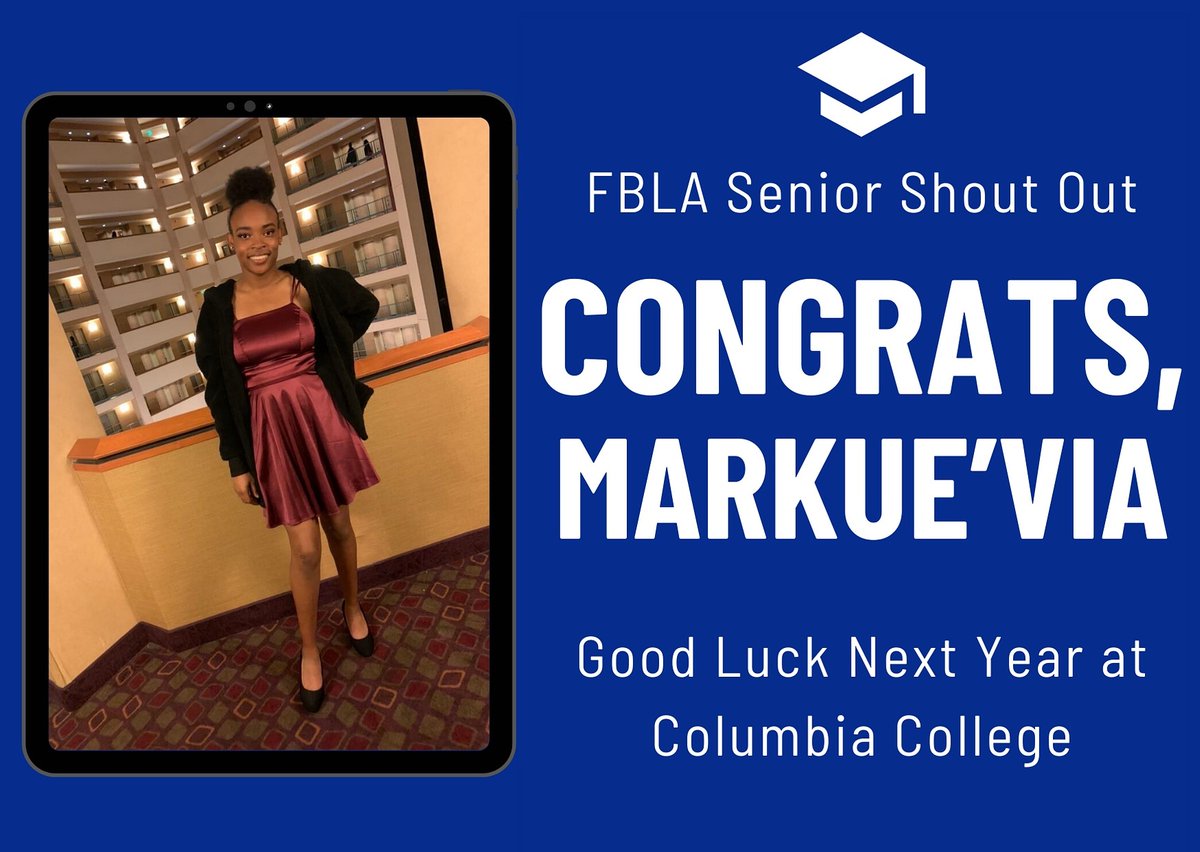 BHS_SCFBLA's tweet photo. Markue'via competed at both DLC and SLC.  She supported the chapter in fundraising and community service throughout the year.  Thanks for making our chapter special. @1ProudBengal @blythewoodhigh @sc_fbla https://t.co/qaASC58JRE