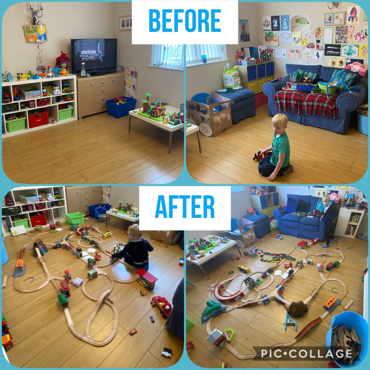 leeannelewis79's tweet photo. Clean and tidy for 10 mins. Then time to build a new track... #trainmad #trains #trackbuilding @bigjigstoys @BigjigsRail @gogothomastrain https://t.co/xKx0TRNPLF