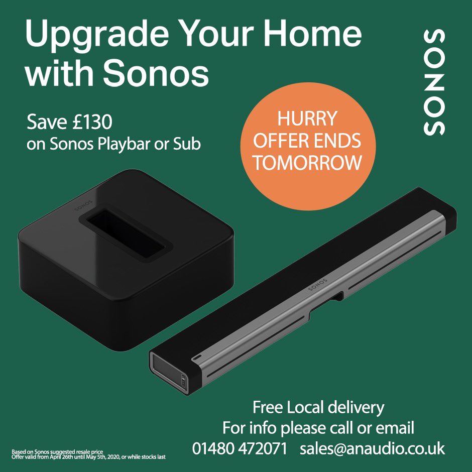 anaudio's tweet photo. Hurry Offer Ends Tomorrow!! #sonos #stneots https://t.co/WwvKnNnS9g