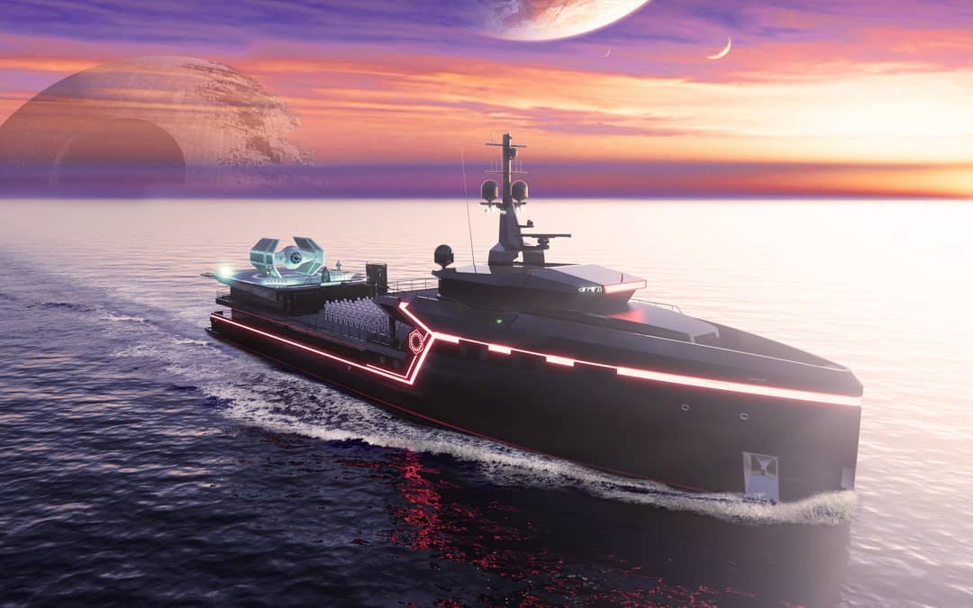 YachtingRussia's tweet photo. May the 4th be with you! Верфи лихо отмечают в соцсетях. У Damen Yachting – темная сторона силы, потому что имперский звездолет на палубе. У Heesen с С-3P0 на палубе и мастером Йодой на верфи – светлая.
#starwars #maythe4th #heesen #amels #damen #yahct… https://t.co/stMe7yKTit https://t.co/SAbZf1xiBt