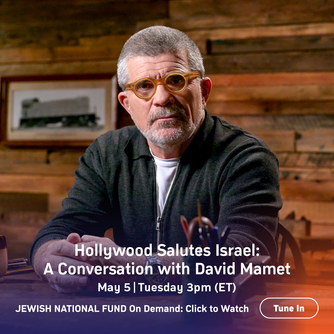 JNFUSA's tweet photo. Can't miss! Join David Mamet for a conversation about how Hollywood salutes Israel. 🇮🇱
We will be streaming this discussion via Zoom (https://t.co/AUInkcFQ2R) and live on our Facebook page.
#PoweredByJNF #JNFOnDemand https://t.co/HztAeubWmz