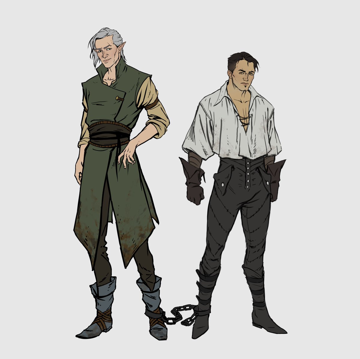 VerenaLattanzi's tweet photo. Why not have them both side by side. Not that any of them could go far, anyway. Strife and Myrion, from the short story “Three Trees to Midnight” written by @PatrickWeekes .
#tevinternights #ThreeTreesToMidnight #dragonage #dragonagefanart #biowarefanart #characterdesign https://t.co/cHOzS4QKqY