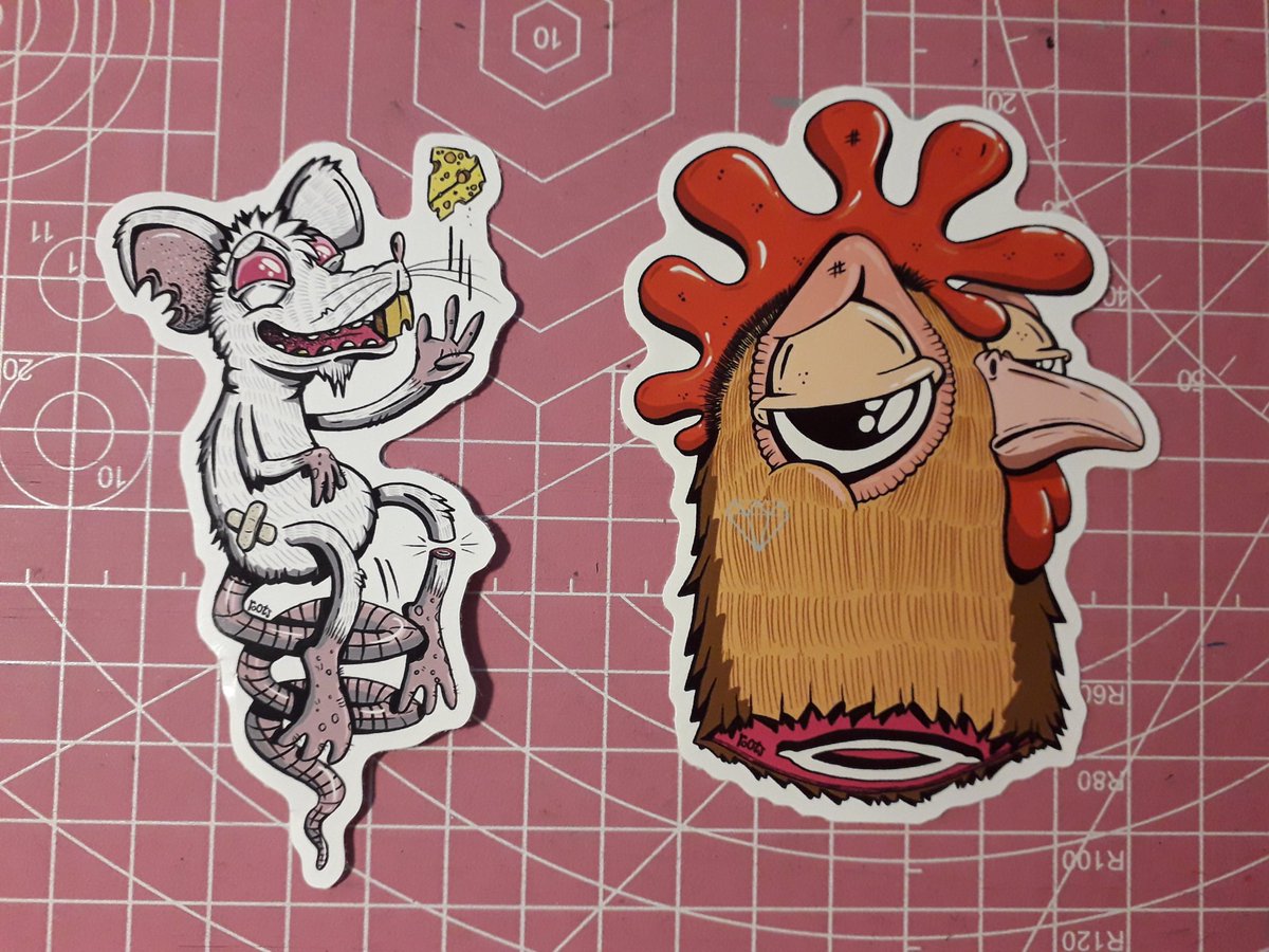 Roots0121's tweet photo. Just look at themmm 😍 top quality slaps from @AwesomeMerch super chuffed with them! They'll be added to my #etsyshop along with a whole new series of prints next week! 👀 #slaps #stickets #streetart #illustration https://t.co/4OUAdN23yS