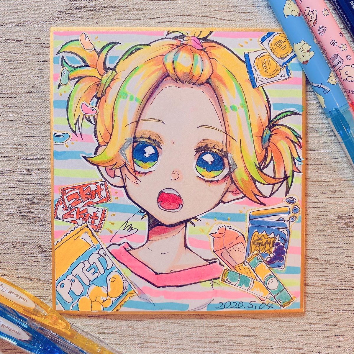 イツク Na Twitteru お菓子が大好きな女の子 創作 コピックイラスト