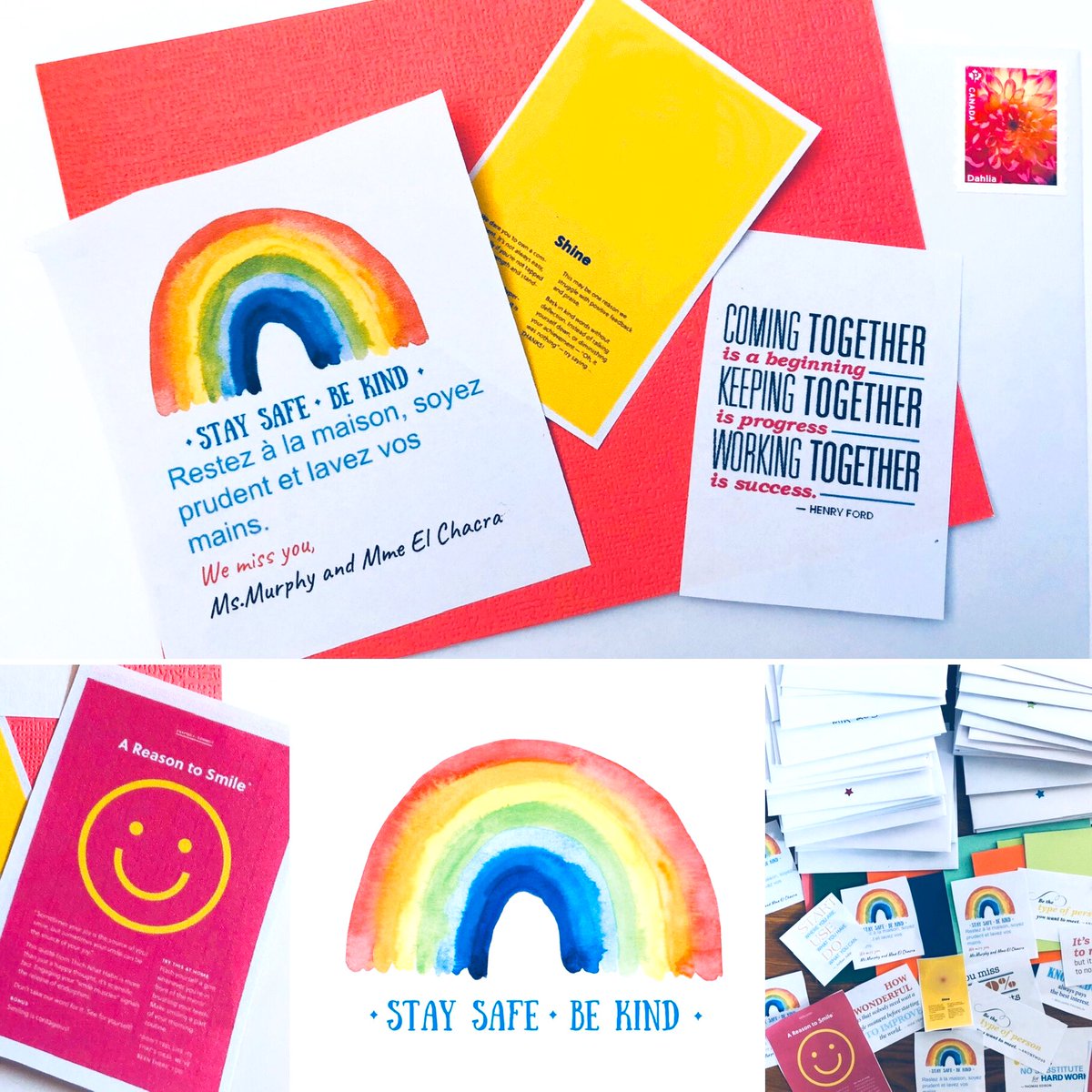 MsDMurphy's tweet photo. Stay Safe + Be Kind. Check your mailbox EF grade 5/6 #wemissyou #smile #bekindtoyourmind #WEwellbeing #TCDSBMHW2020 #mentalhealthweek @mmeelchacra @SMGTCDSB @WEMovement @WE_Comms https://t.co/pZER1a2A6g