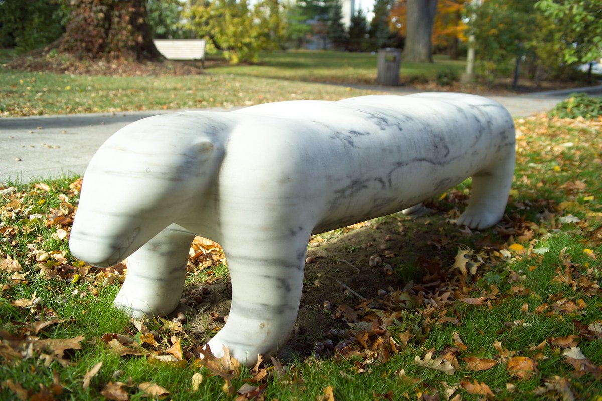 ToledoMuseum's tweet photo. Today's #ArtMinute is "Polar Bear Bench" by artist Judy McKie.

Watch curator Diane Wright's Art Minute here: https://t.co/8L3fxNkonx

Judy McKie (American, born 1944), Polar Bear Bench. Carved marble, 2000. Gift of the Toledo Museum of Art Ambassadors, 2001.25. https://t.co/8YVVoznERr