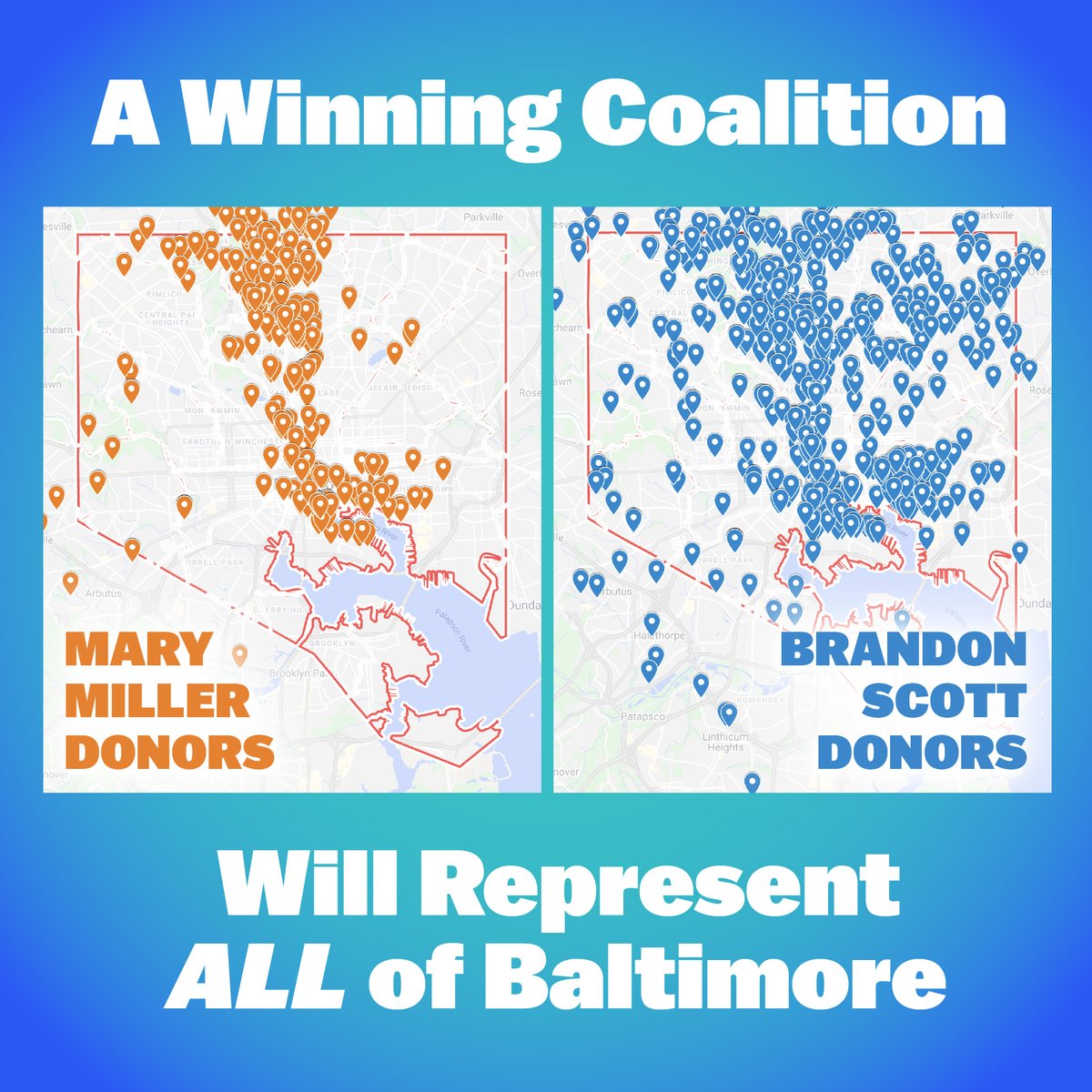 grahamprojects's tweet photo. The latest WMAR poll shows a 3way tie for mayor, with @CouncilPresBMS &amp; Mary Miller as the only 2 top tier candidates with “solid ratings that suggest they can gain momentum”. Scott is the only accountability / equity candidate w/ the multiracial, citywide support needed to win. https://t.co/iZq3BNcU8a