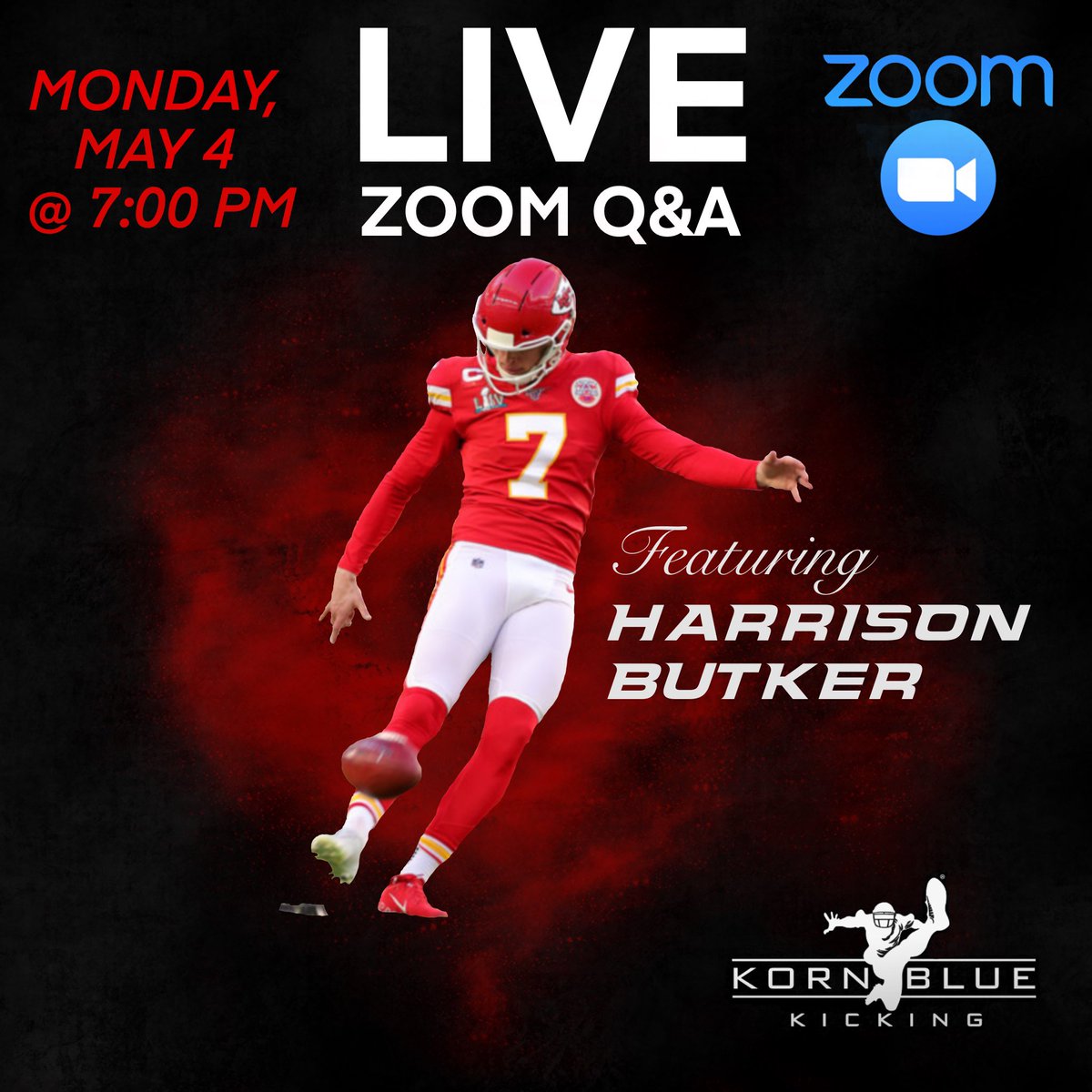KornblueKicking's tweet photo. 🚨QUICK CONTEST: Win a private virtual lesson ($100 value) &amp; a @ChickfilA gift card! To enter, RETWEET this between now &amp; 5:00 pm EST.

Hope to see you tonight at 7:00 on our monthly free ZOOM call‼️

💻 Pre-registration required: https://t.co/BtUKzYdqFK https://t.co/RNf068tw4B