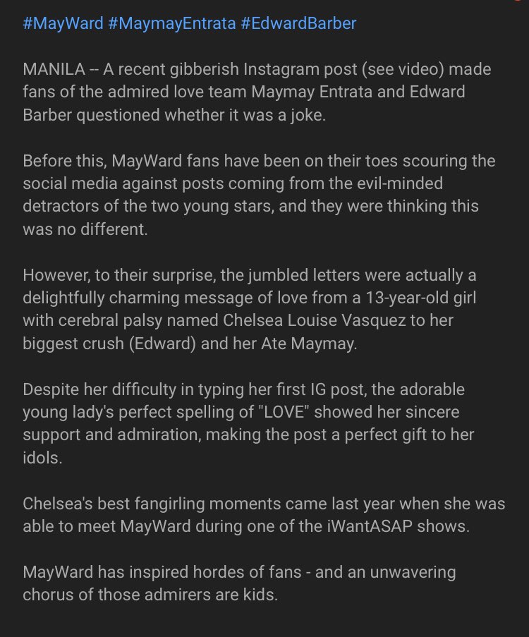 _01Prospect_'s tweet photo. MESSAGE OF LOVE TO MAYWARD from Chelsea Louise Vasquez. 

#MayWard #MaymayEntrata #EdwardBarber 

Link: https://t.co/yRn7sr8zfn https://t.co/4RfvcxyWPH