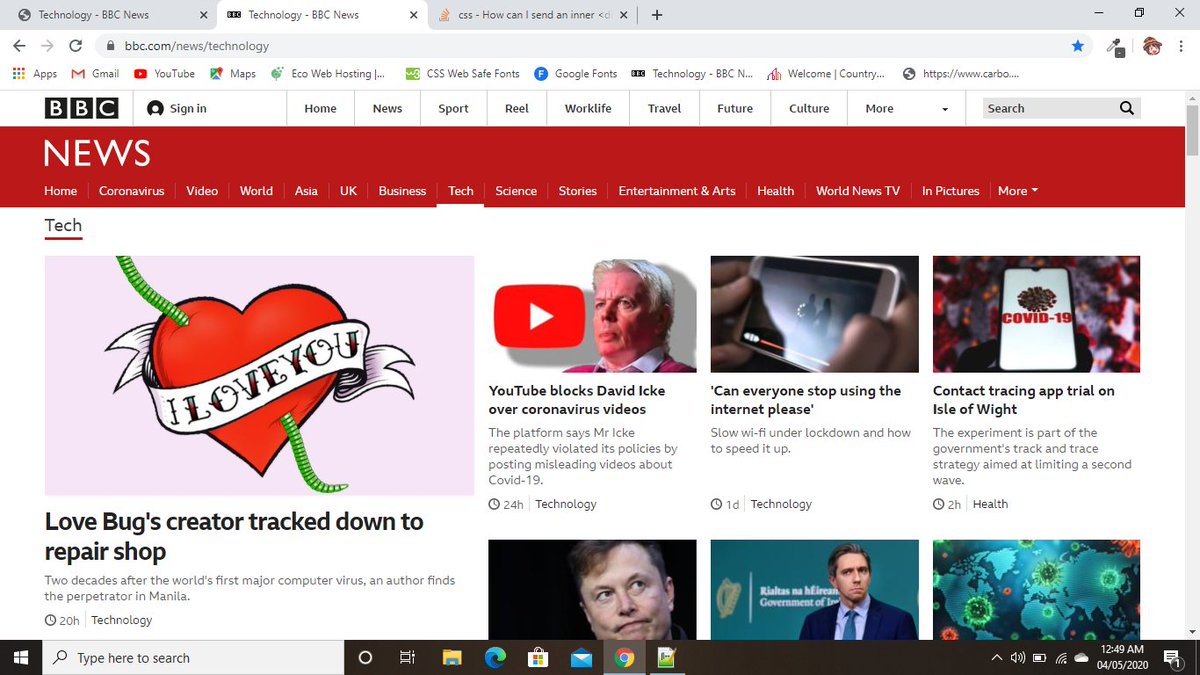 DrKiller97's tweet photo. BBC clone practice done✅:D
Can you guess which is which?
It was great practice and I learnt a huge amount working on it.
The one with the Amazon related article is my clone and the other one is the original.

#BBC #PracticeProject #HTML #CSS #Webdevelopment #Coding #Newbie https://t.co/vLhRPH7pn3