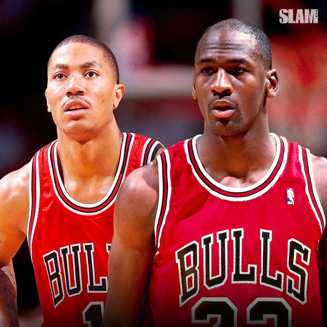 SLAMonline's tweet photo. MVP Rose and MVP Jordan on the same squad. How many ‘ships do they win? https://t.co/W0PXIOcZAT
