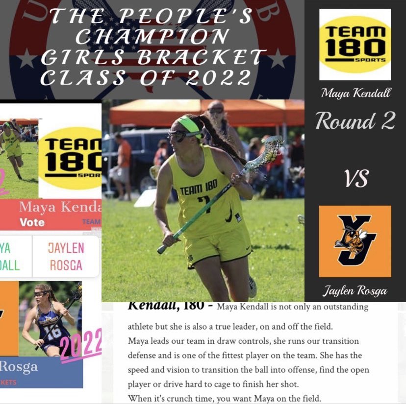 Maya Kendall Team 180 22’ has been nominated as “The Peoples Champion” on <a href="/USClubLax/">✯ 𝐔𝐒 𝐂𝐋𝐔𝐁 𝐋𝐀𝐂𝐑𝐎𝐒𝐒𝐄 ✯</a>. Go to the instagram and vote for her today!! #proud #team180takeover