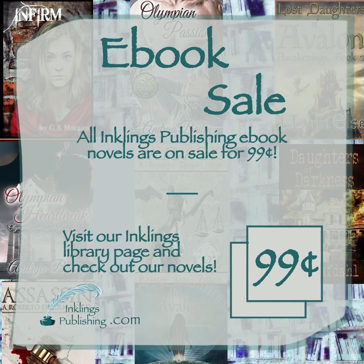 All ebooks of our novels are on sale for 99cents on Kindle. Get copies of these great books by Inklings Authors. #amreading #inklingspublishing