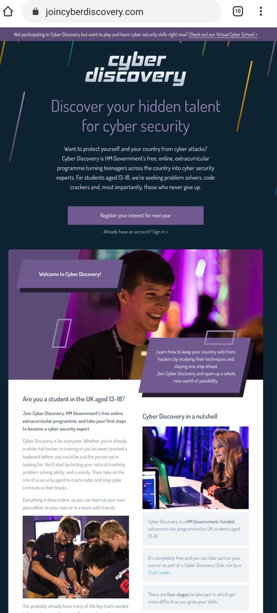 LHSComputing's tweet image. Anyone interested in an exciting career in Cyber Security should really start developing their skills now. Here's a couple of really good, free, links for you to visit. Let me know how you get on.