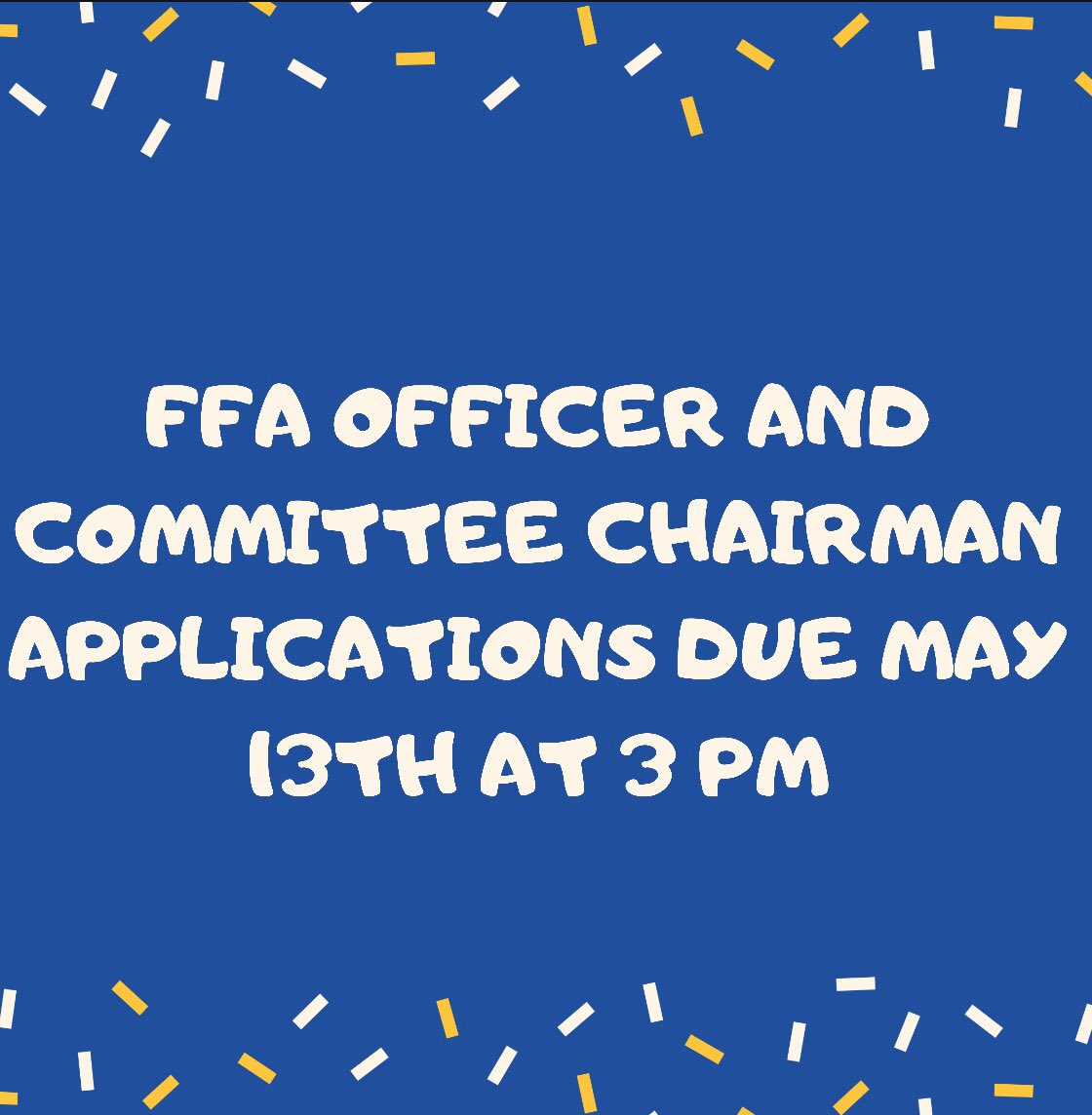 MCHS_FFA's tweet photo. If you are wanting to join our officer team the application is online and linked below! It is due May 13 at 3pm! Use this link to apply!! https://t.co/JLJcJ8CMd8 https://t.co/emwVXPaXNp
