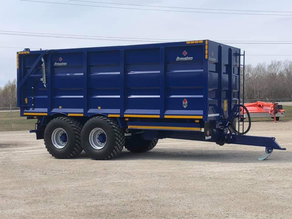 Today we took delivery of the first of our new Broughan Trailers.
This one is a 20ft body with 6ft sides and 2ft silage extension.
Also has hydraulic rear door w/ grain chute & hydraulic brakes and jack.
Finished in Maserati blue 
+ 560/60R22.5 tires.
#broughantrailers #silage20