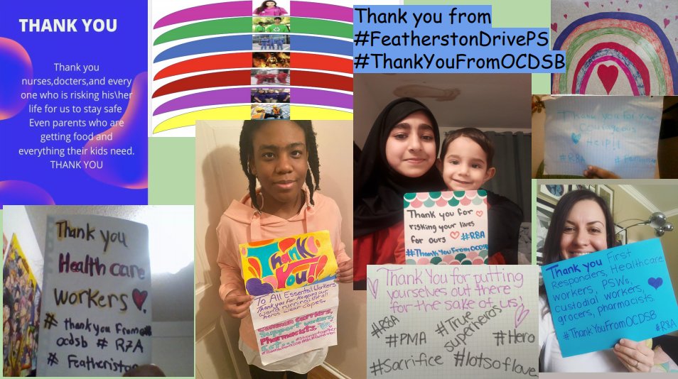 CulumMs's tweet photo. #R7A and #R8A send a HUGE THANK YOU to all those supporting our community during this time. #ThankYouFromOCDSB @FeatherstonPS #PMA #Nurses #PSW #OttawaParamedic #Grocers #Pharamcists #Doctors #EssentialWorkers @teachconley @TeachTOB https://t.co/JbZmH3Xh0l