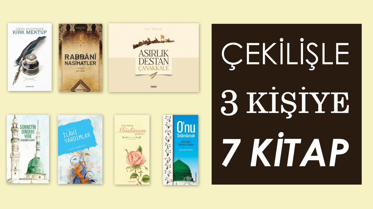 Büyük çekiliş!

3 kişiye 7 kitaplık set hediye.

- Bizi takip et ✔️
- Tweet'i retweetle ve beğen ✔️
- Yoruma en az bir kişiyi etiketle ✔️
- Yorum sayın arttıkça kazanma ihtimalin artacak ✔️

Çekiliş, 11 Mayıs akşamı sona erecektir.

#HayatEveSığar #Çekiliş