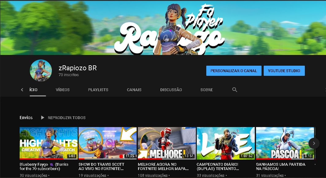 mano meu canal ta crescendo aos poucos!!! youtube.com/channel/UC9TiC… quem puder passar la ficarei grato pra caramba gente vamos bater 100 inscritos ainda esse ano em quero muito me destacar no cenario competitivo do fortnite