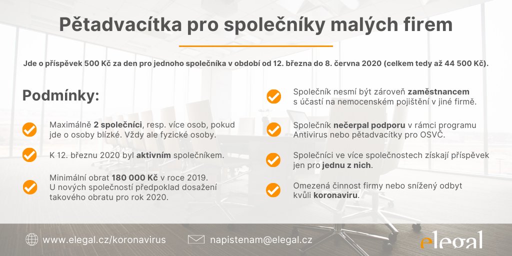 elegalcz's tweet photo. Vláda schválila návrh zákona, kterým by stát konečně poskytl pomoc i menším podnikatelům zasaženým koronavirem. Návrh, který s.r.o. podporuje, ještě musí schválit Parlament. 👇 https://t.co/sFw8RyldBo