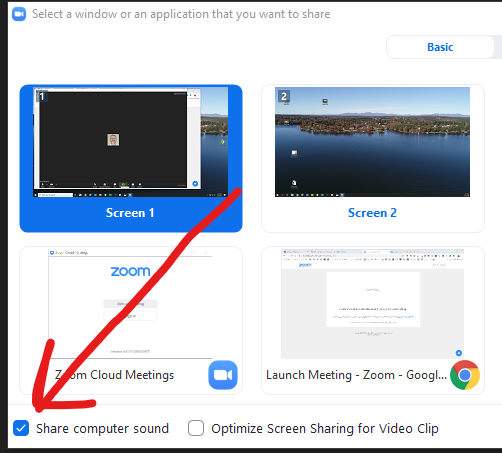 S2EdTech's tweet photo. When in Zoom: If you need your computer/device audio to play as you share screen (like when paying a video from your computer) be sure to check the box to "share computer sound". https://t.co/IlSSvPKu3P