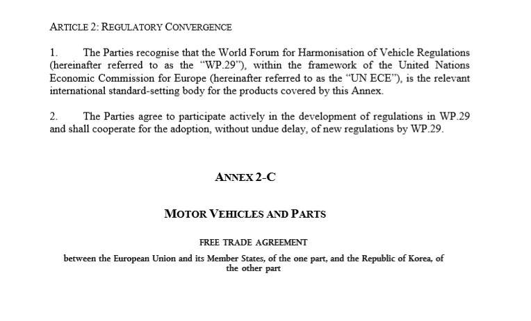 29. In Canadian model deals, expect to see legislative harmonisation through the adoption of international standards such as UNECE, where the EU have nearly 50% of the vote and dominate.