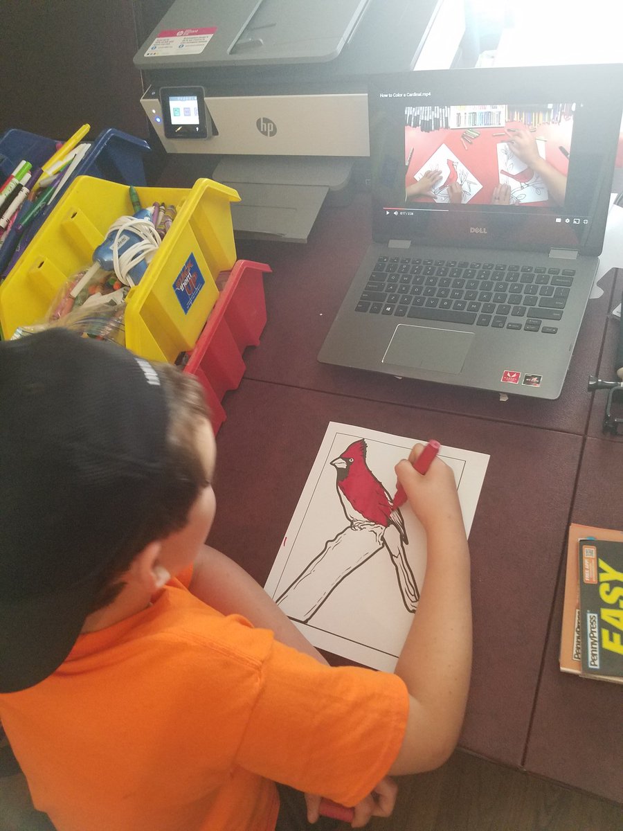 NC_GRIZ's tweet photo. Working on his Cardinal. #audubon #orinthology #art #ncbirds @YorkElem_art https://t.co/NgXPH2XxSQ