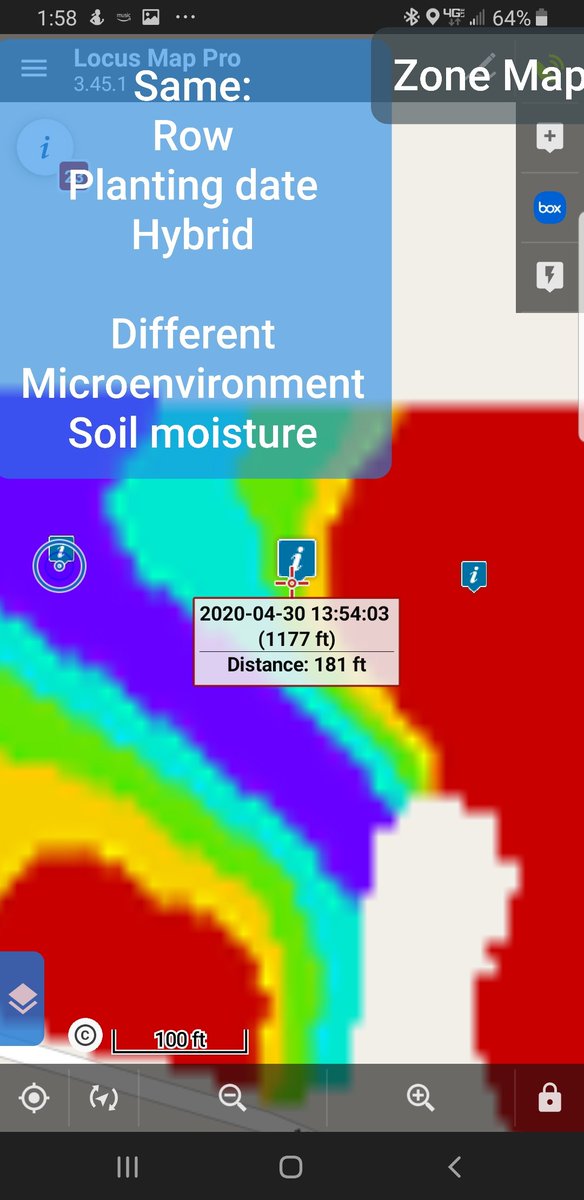 michaeldunnCCA's tweet photo. 12" Gravimetric #Soil Moisture

RED=8.0%
GREEN=17.6%
BLUE=19.2%

Distance from Red to Blue is only ~300ft; typical grid sample would be 330 ft between TWO points &amp; gives you no data on #Relief or #SurfaceFlow of #Water

#Mapping #PrecisionAg #DecisionAg  #Topography 

#SMARTZones https://t.co/z4fnTPG2T6