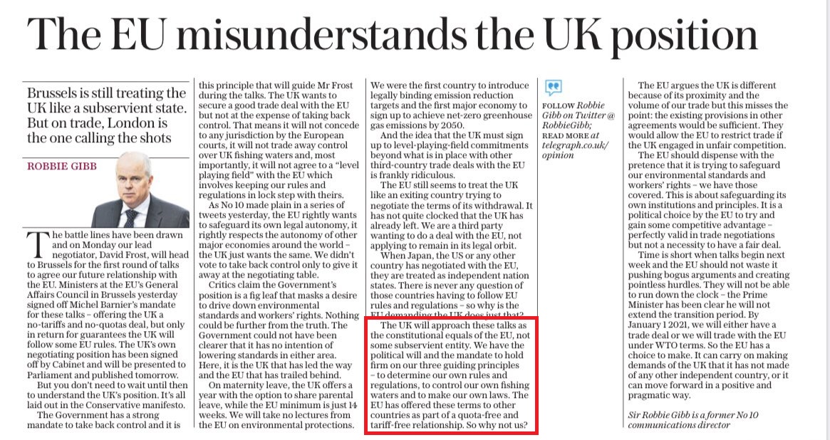 35. What is claimed next in the article is a bit scary, because the EU have never offered a zero tariff/zero quota deal to any country, which leaves me wondering if Robbie even understands the term, or how major this offer is.