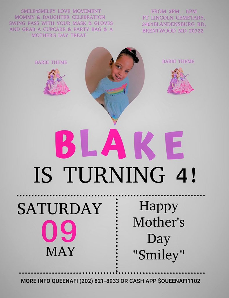 QueenAfi's tweet photo. #Smile4SmileyLM #Gang I know many of you are wondering what we doing for Blake B-Day & Mom's Day for Smiley? We are going to be celebrating both May 9, 2020, at Smiley grave. I know this is truly trying times as we are all losing people COVID19. #SWINGPASS #STAYINYOURCAR πππ https://t.co/a4pRtoOlPl