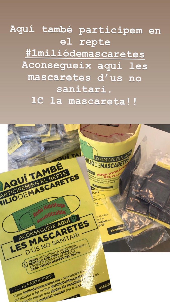 ANCMiR's tweet photo. Cada cop hi ha més #comerçdeproximitat que participa en el repte #1miliódemascaretes @fornoliveras @elcaliu_mir @maitesfruits @colon_cafe @papers925 @maroestilistes_salon 
#labotigueta #gestoriaobis @calestrelleta #cal_andreuet 
😷vols participar ???
#tothomambmascareta #montcada https://t.co/T8zWbu7j0y