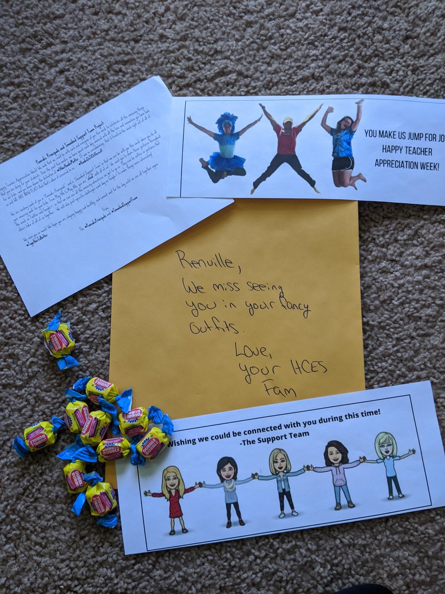 I just opened my front door to the sweetest package from my HCES fam! Thank you for reminding me that I matter.♥️ It gets a little lonely out here in quarantine sometimes. 

<a href="/HortonsCreekES/">Hortons Creek ES</a>