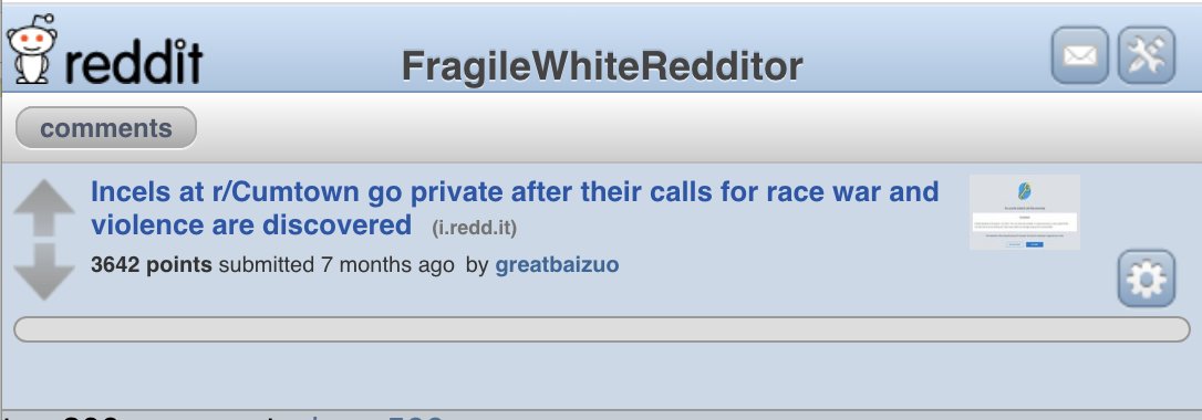 It appears it isn't the first time that a major Cumtown fan community has become a Nazi haven and gone private after getting caught.According to users of this Reddit channel, r/Cumtown on Reddit also went private after getting caught harboring pro-race war/pro-terror material.