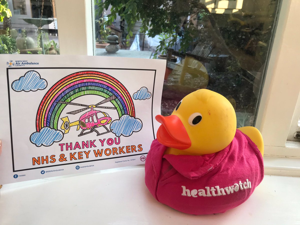 Our <a href="/HealthwatchCE/">HWCheshireEast</a> <a href="/HealthwatchCW/">HWCheshireWest</a> duck thanking the <a href="/NWAirAmbulance/">North West Air Ambulance Charity</a> for all their hard work and support at this time.