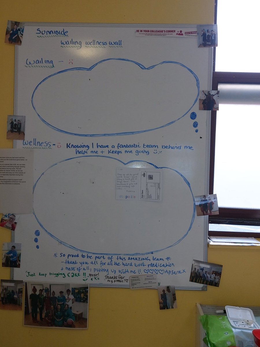 Our lovely aiden's wellness wall on sunniside.We have been 'huddling' at the end of the shift and discussing what has went well and what not so well. A chance for self reflection= #goodmentalhealth = #werenotalone 
<a href="/jocrow82/">joann crowder</a> <a href="/healy_tracy/">Tracy Healy </a> <a href="/jocoleman68/">Joanne Coleman</a> <a href="/natalie1530/">Natalie Hall</a> @JaneDouthwaite
