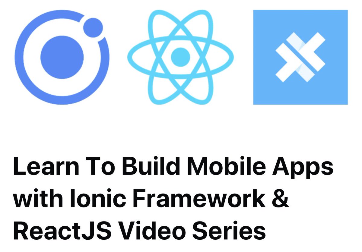 aaronksaunders's tweet photo. "Learn To Build Mobile Apps with Ionic Framework & ReactJS Video Series" by @aaronksaunders #DEVcommunity https://t.co/HClmbxyV5l #javascript #reactjs #webdev #mobiledev #buildSomethingAmazing https://t.co/u38mHOrPuR