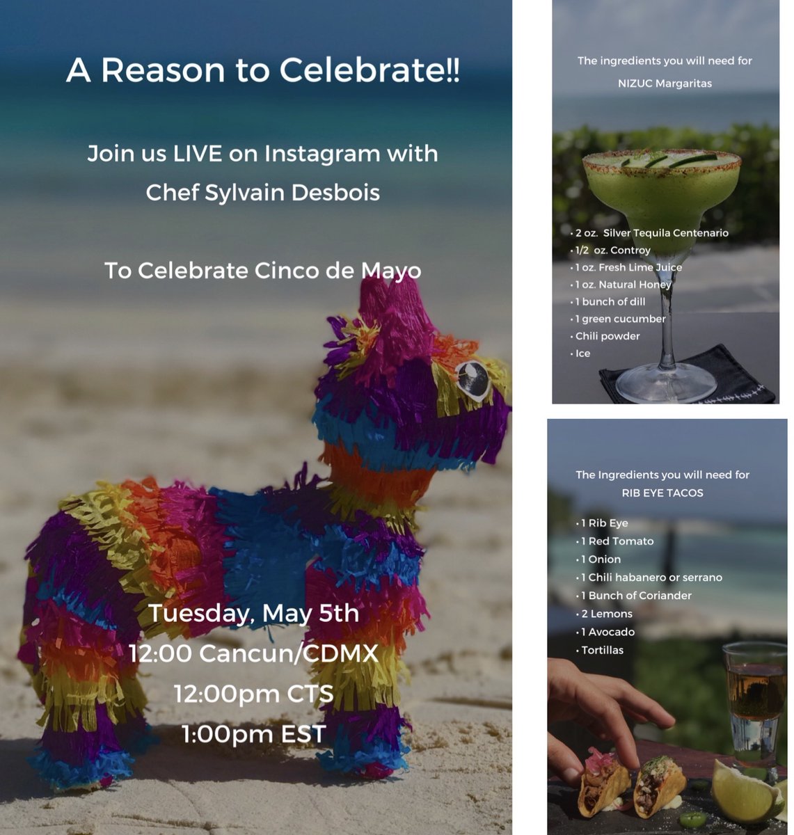 Bennett_Mercado's tweet photo. Celebrate Cinco de Mayo on Instagram LIVE with @NIZUC_Resort tomorrow! https://t.co/iNlzwEqY5i