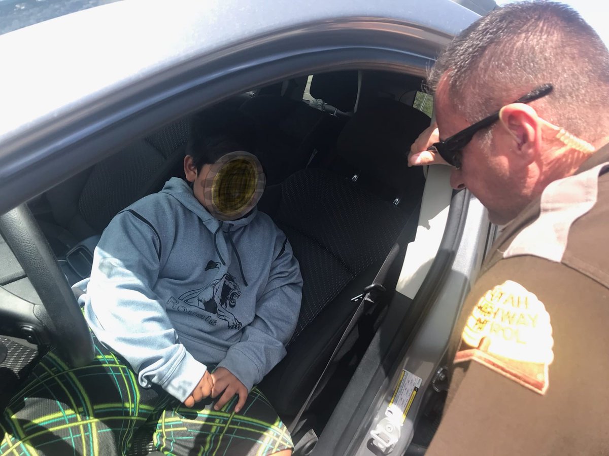 One of our Troopers in Weber Co. initiated a traffic stop on what he thought was an impaired driver. Turns out it was this young man, age 5, somehow made his way up onto the freeway in his parents' car. Made it from 17th and Lincoln in Ogden down to the 25th St off-ramp SB I-15.