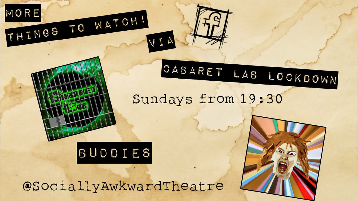 AwkTheClown's tweet photo. But wait, there's more over on #Facebook...

#CabaretLab
#Sunday 19:30

@SA_Theatre #Buddies
Creating #new #content FOR YOU... #NOW!
 
#Theatre #Cabaret #Comedy #SocialDistancing #Burlesque #Sketch #Facebooklive #STAYINSIDE https://t.co/1vIUDe05gC