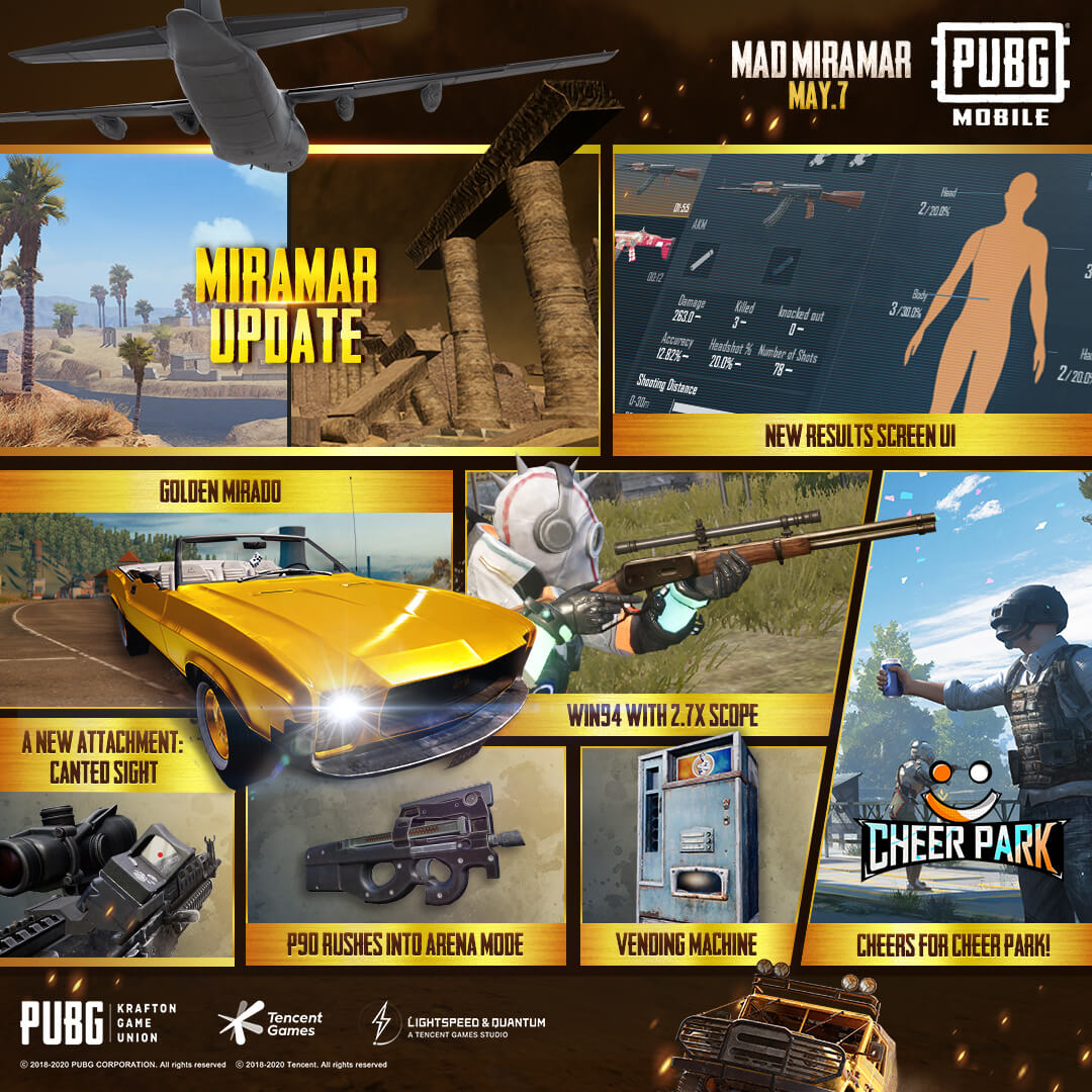 PUBGMOBILE's tweet photo. What feature(s) are you most excited about in 0.18.0? 👀

Mad Miramar arrives on May 7th! https://t.co/tTdiLVtvCR