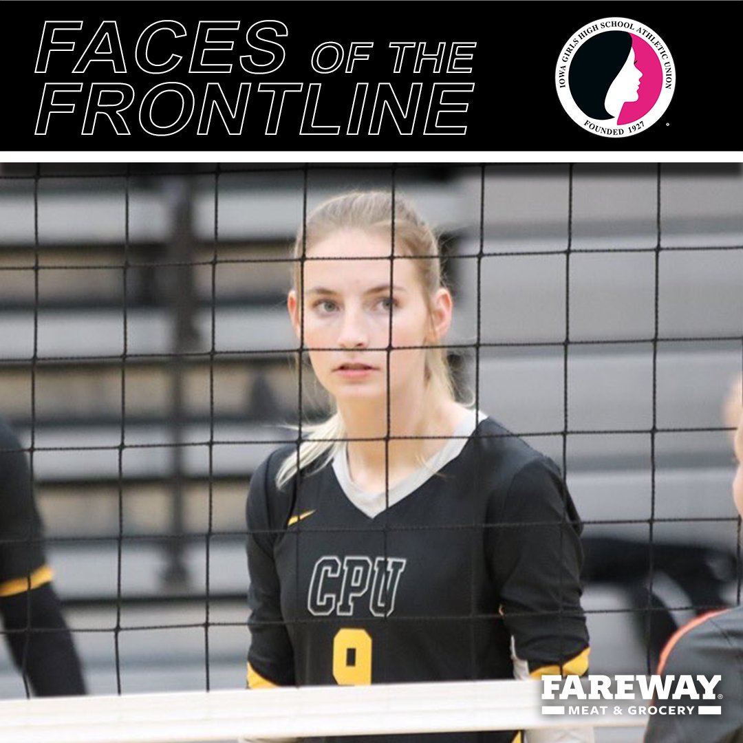 Today, we spotlight Abbey Maue, a volleyball athlete from Center Point-Urbana, Class of 2020. She's serving her community on the front lines at her local retail store. Thank you, Abbey!

Faces of the Frontline is brought to you by <a href="/Fareway_Stores/">Fareway Stores</a>.

#IGHSAU #IowaGirl