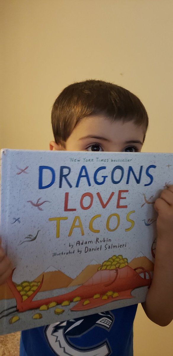 docmelissap's tweet photo. Our favorite book is 'Dragons Love Tacos' by Adam Rubin and Daniel Salmieri. We love both reading and tacos!  We also love our @DillardES teachers and friends and @rsykez. #DragonfliesRead https://t.co/nzuxM3Rce8