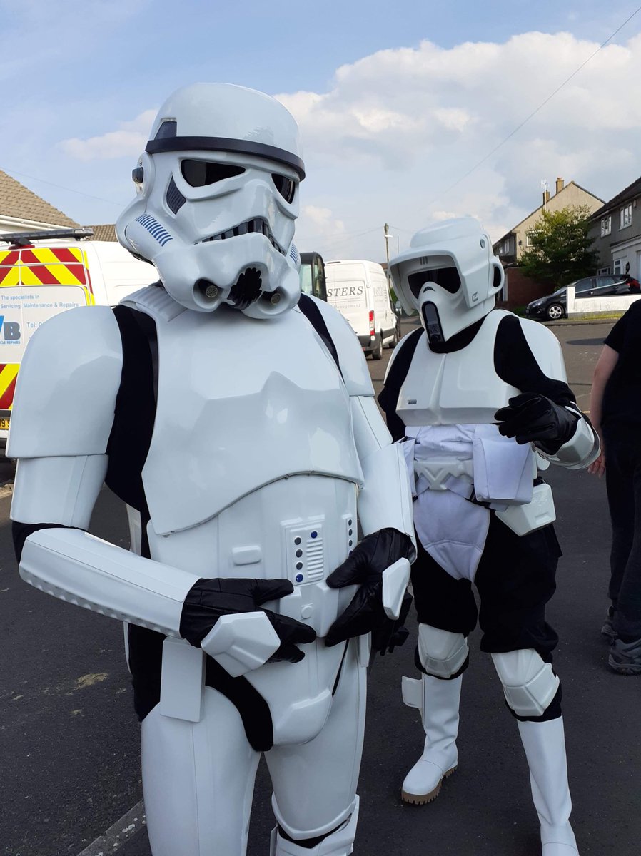 LissaLeoDad's tweet photo. Happy Star Wars Day from TK16149 and TB16218 out on patrol in Bristol (dad and daughter) https://t.co/bv1D115WDW