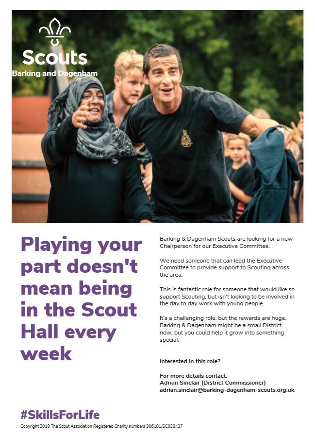 BDNScouts's tweet image. We're looking for a new Chairperson for out District
