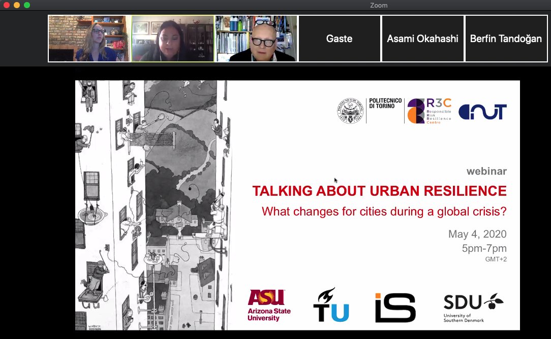 I had a great time today presenting with <a href="/stecozzolino/">Stefano Cozzolino</a>, <a href="/RobertoRocco/">joao roberto Rocco</a>, <a href="/Nicola_Tollin/">Nicola Tollin</a> &amp; participating in a lively discussion with 100 researchers &amp; practitioners from all over the world about #urban #resilience and #COVID19. Thanks to Ombretta Caldarice <a href="/PoliTOnews/">Politecnico di Torino</a> for organizing