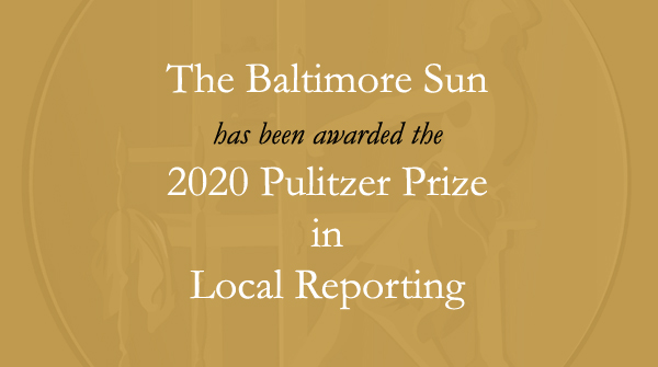 Congratulations to <a href="/baltimoresun/">The Baltimore Sun</a>. #Pulitzer