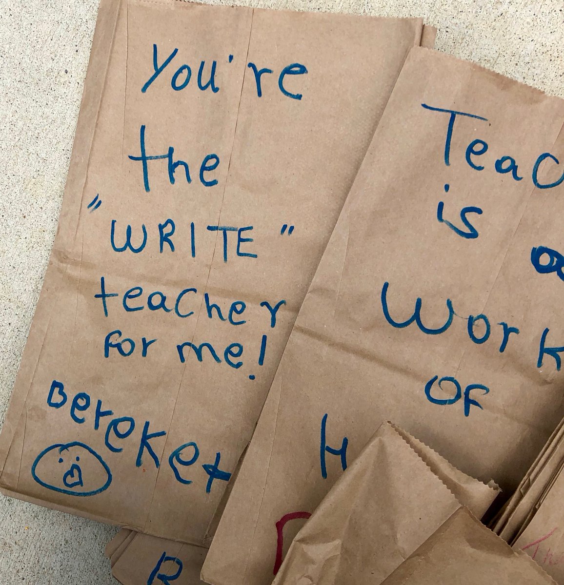 Happy #TeacherAppreciationWeek! Students across <a href="/ArlingtonVA/">Arlington County</a> teamed up with <a href="/ChefDavidGuas/">David Guas</a> of <a href="/BayouBakery/">Bayou Bakery</a> &amp; decorated these #HappyBags with messages to our incredible educators. Check out these artistic bags from <a href="/BarrettAPS/">KWBarrett Elementary</a> + <a href="/APSVirginia/">Arlington Public Schools</a> students! Stay tuned for more 😊