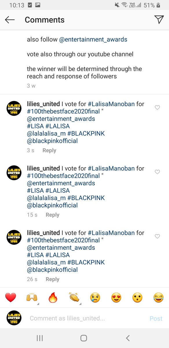 LILIES_REPORT's tweet photo. Pls vote Fam🙏
ENTERTAINMENT AWARDS
🔗https://t.co/WEefKCyamN
Comment:
" I vote for #LalisaManoban for #100thebestface2020final "
#LALISA #LISA #BLACKPINK @ygofficialblink
Drop your SS if your voting.
#TwitterGiveLalisaTopic https://t.co/Sv5w2FUCyX