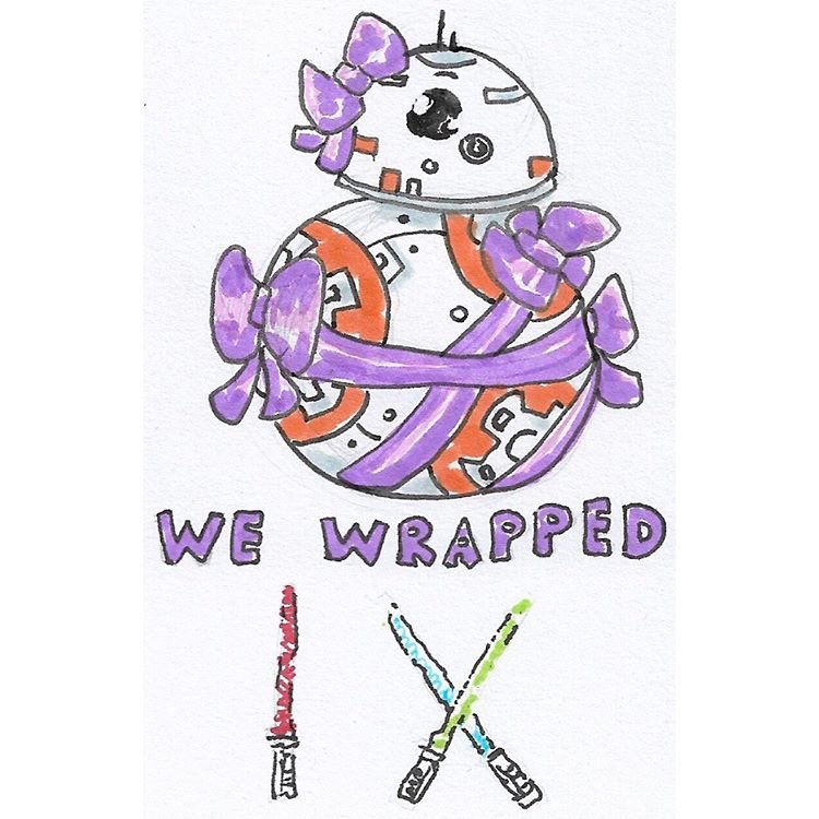 Happy Star Wars Day! 
Here’s a drawing of my favourite droid to celebrate.  My ribboned BB-8 featured on my crew thank you cards after filming TROS. Any excuse to draw the little guy. ⭐️
#starwarsday #maythefourthbewithyou #starwars #theriseofskywalker
