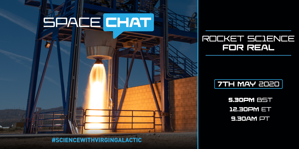 virgingalactic's tweet photo. Rocket Science for Real. Tune in this Thursday to hear @TheSpaceShipCo's Chief Engineer, Jose Stevens, take over our YouTube channel to talk about building a rocket motor. Set a reminder to tune in here; https://t.co/cc9s61a7xZ #ScienceWithVirginGalactic https://t.co/xS1Y07zVQZ